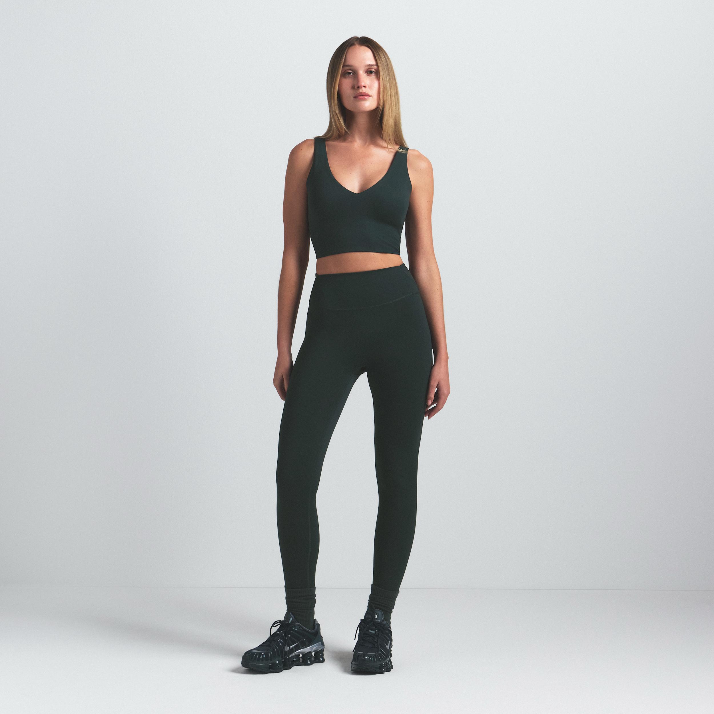 Nike Womens SKIMS Matte V-Neck Long-Line Bra | BALLL8616W-DKT Product Image