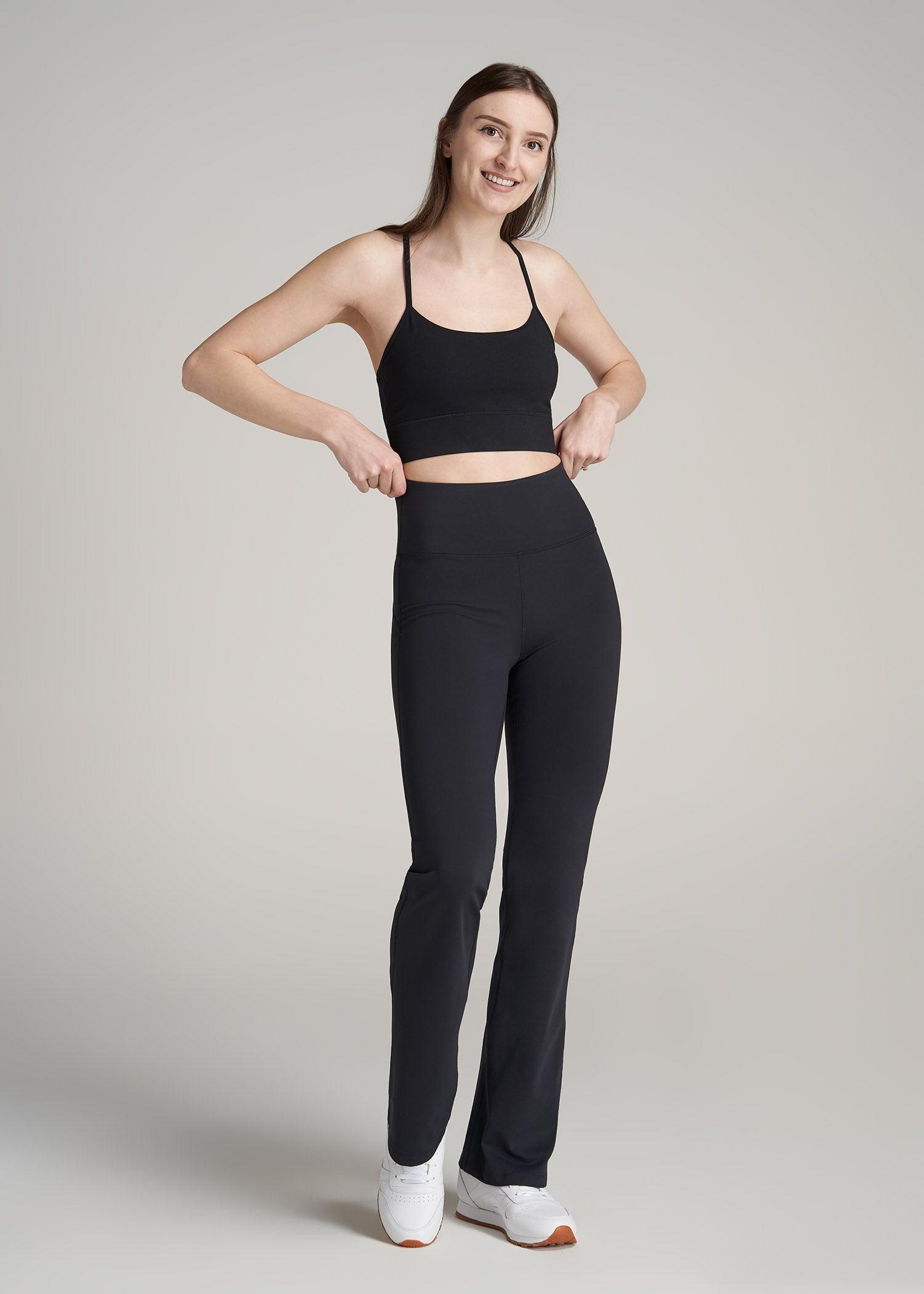 Racerback Sports Bra for Tall Women in Black Female Product Image