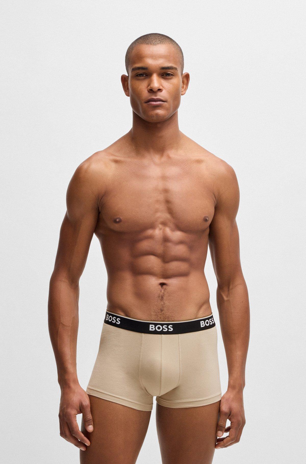 Three-pack of logo-waistband trunks in stretch cotton Product Image