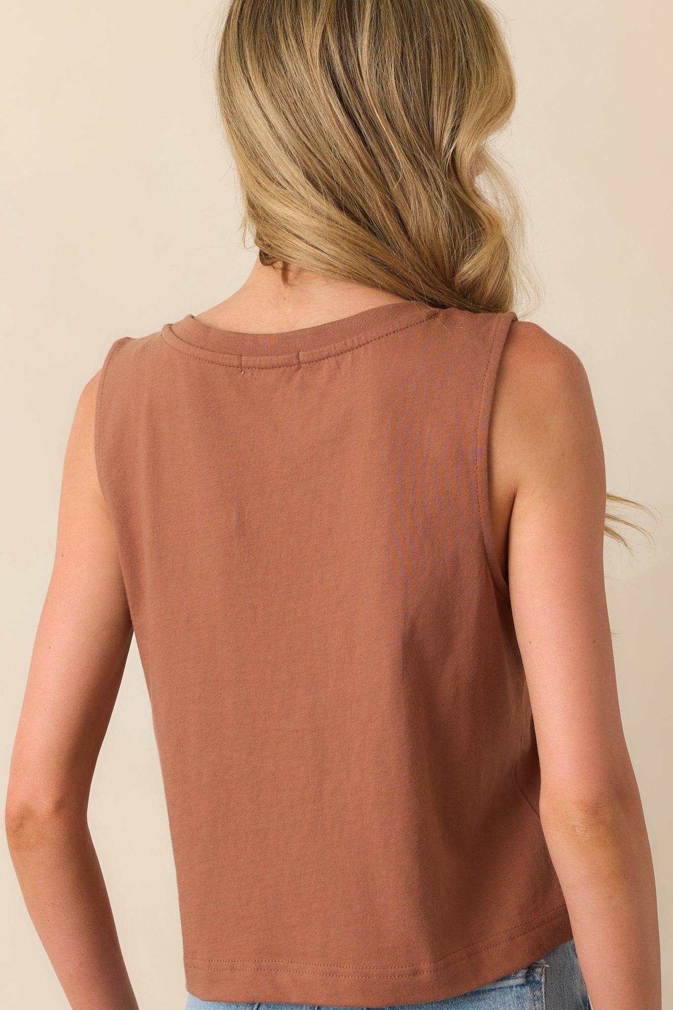 Z Supply Brown Cotton Sloane V-Neck Tank Product Image