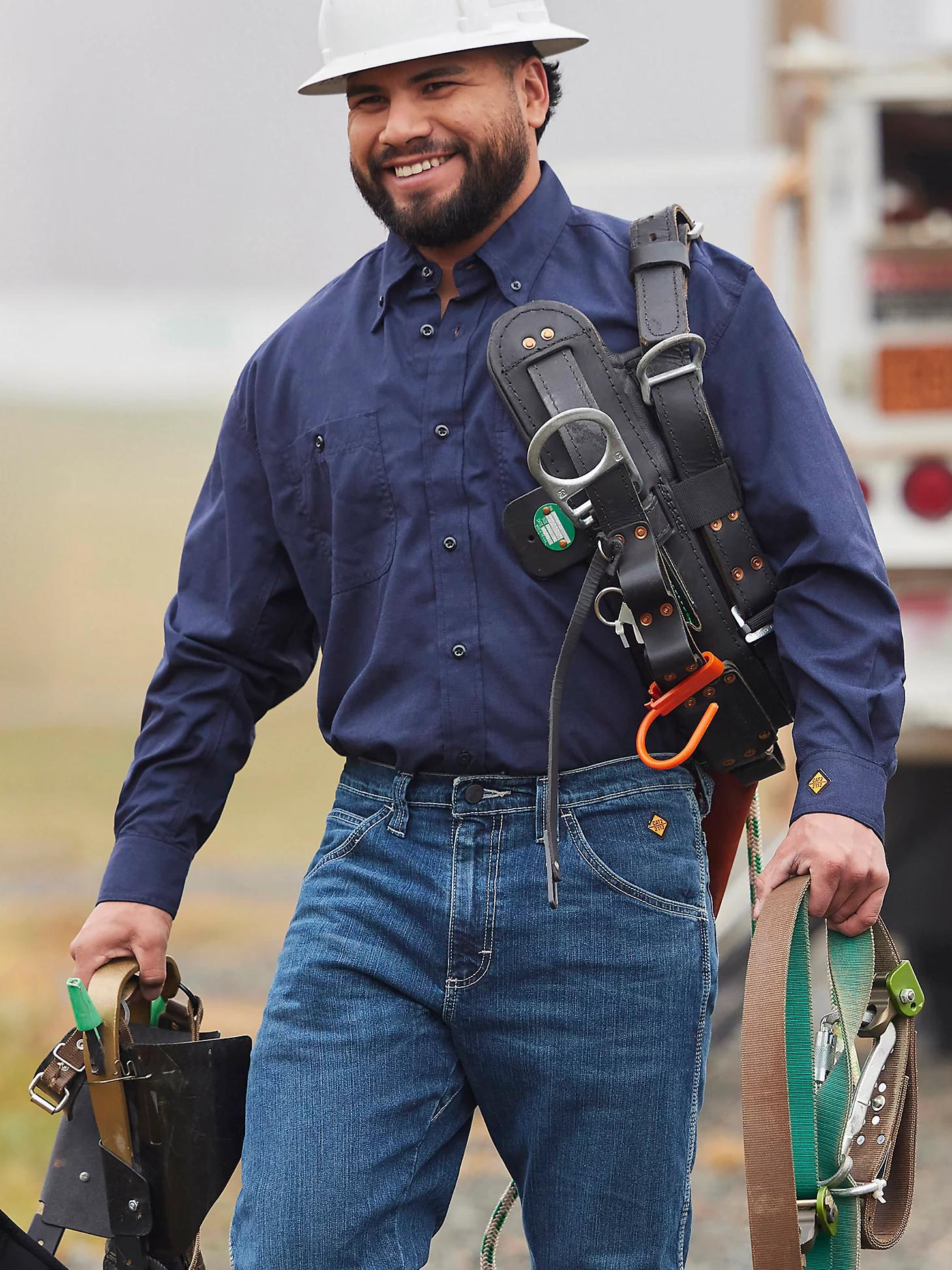 Wrangler® FR Flame-Resistant Riggs Twill Solid Work Shirt | Men's SHIRTS | Wrangler® Product Image