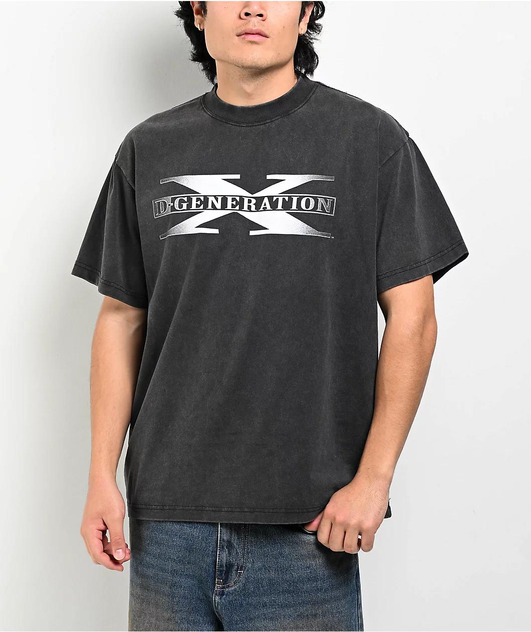 WWE D-Generation X Two Words Washed Black T-Shirt Product Image