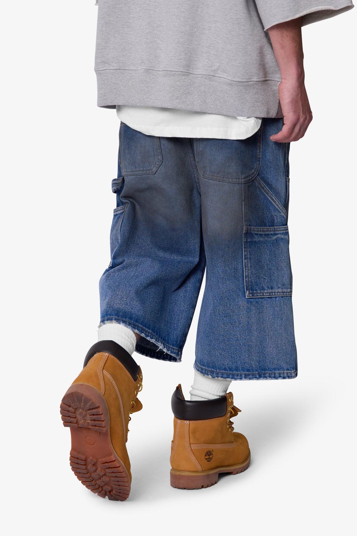 Ultra Baggy Carpenter Shorts - Washed Blue Product Image