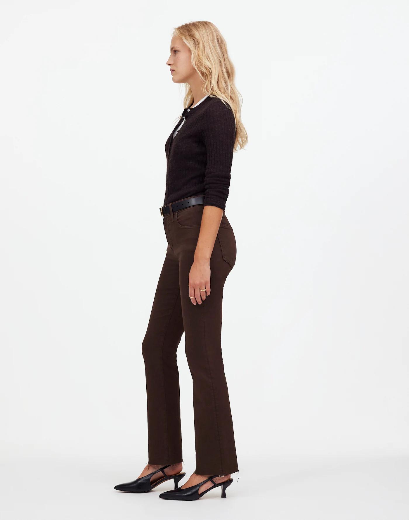 Tall Kick Out Crop Jeans in Driftwood Brown: Raw-Hem Edition Product Image