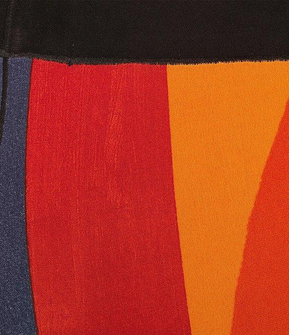 Eva Varro Geometric Brushstroke Print Elastic Waist Wide Flare Leg Coordinating Pants Product Image