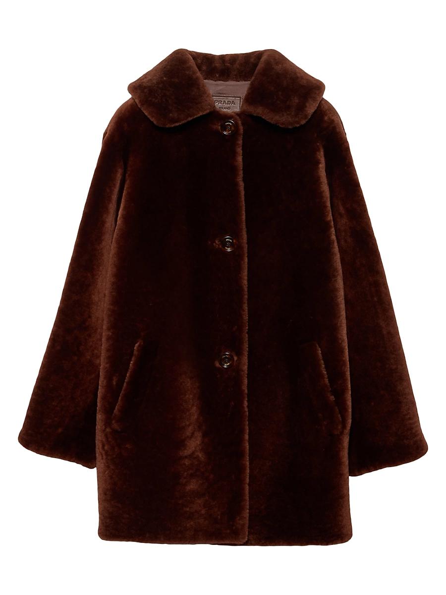 Womens Shearling Caban Jacket Product Image