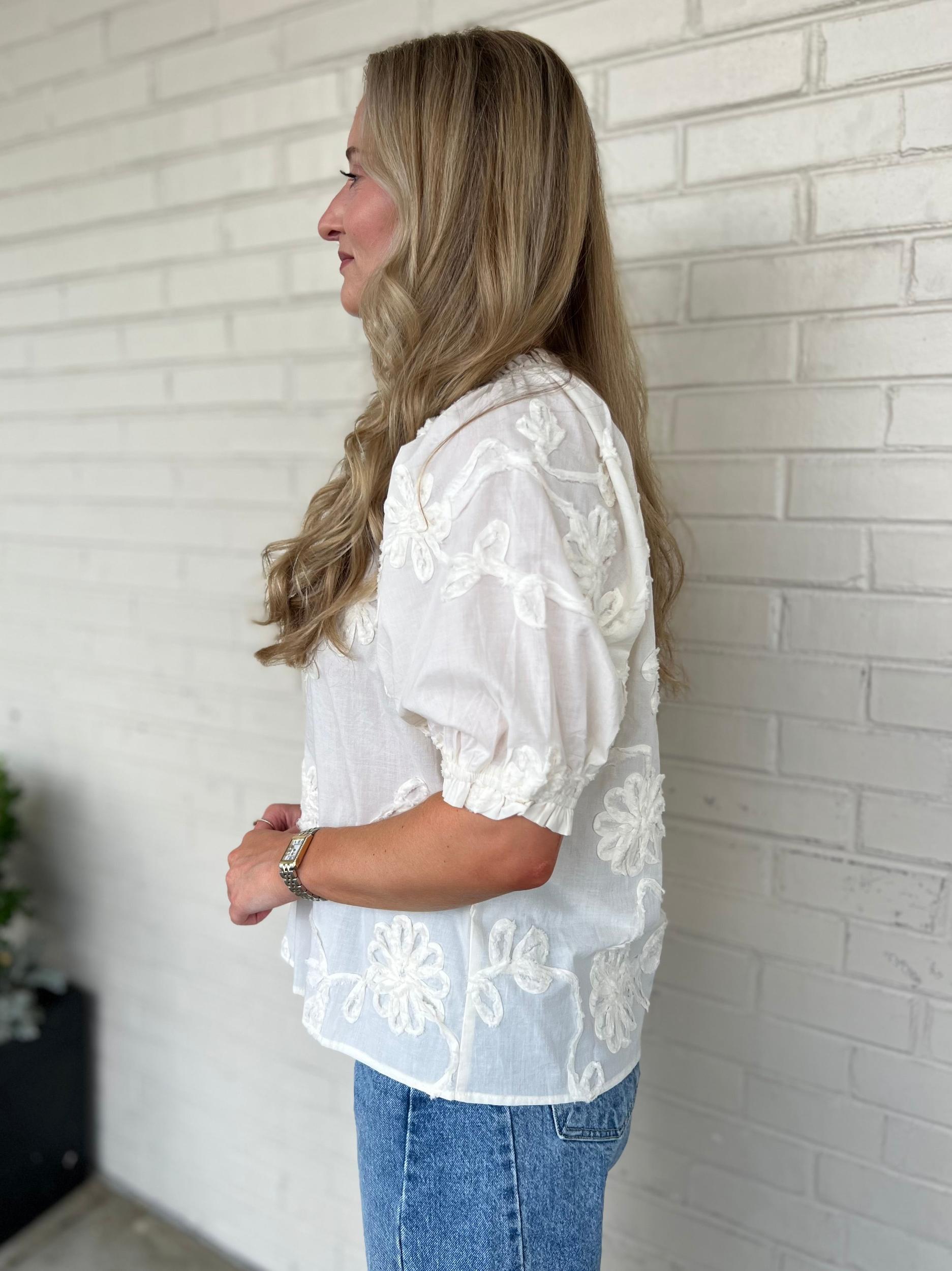 Mia Textured Short Sleeve Top Product Image