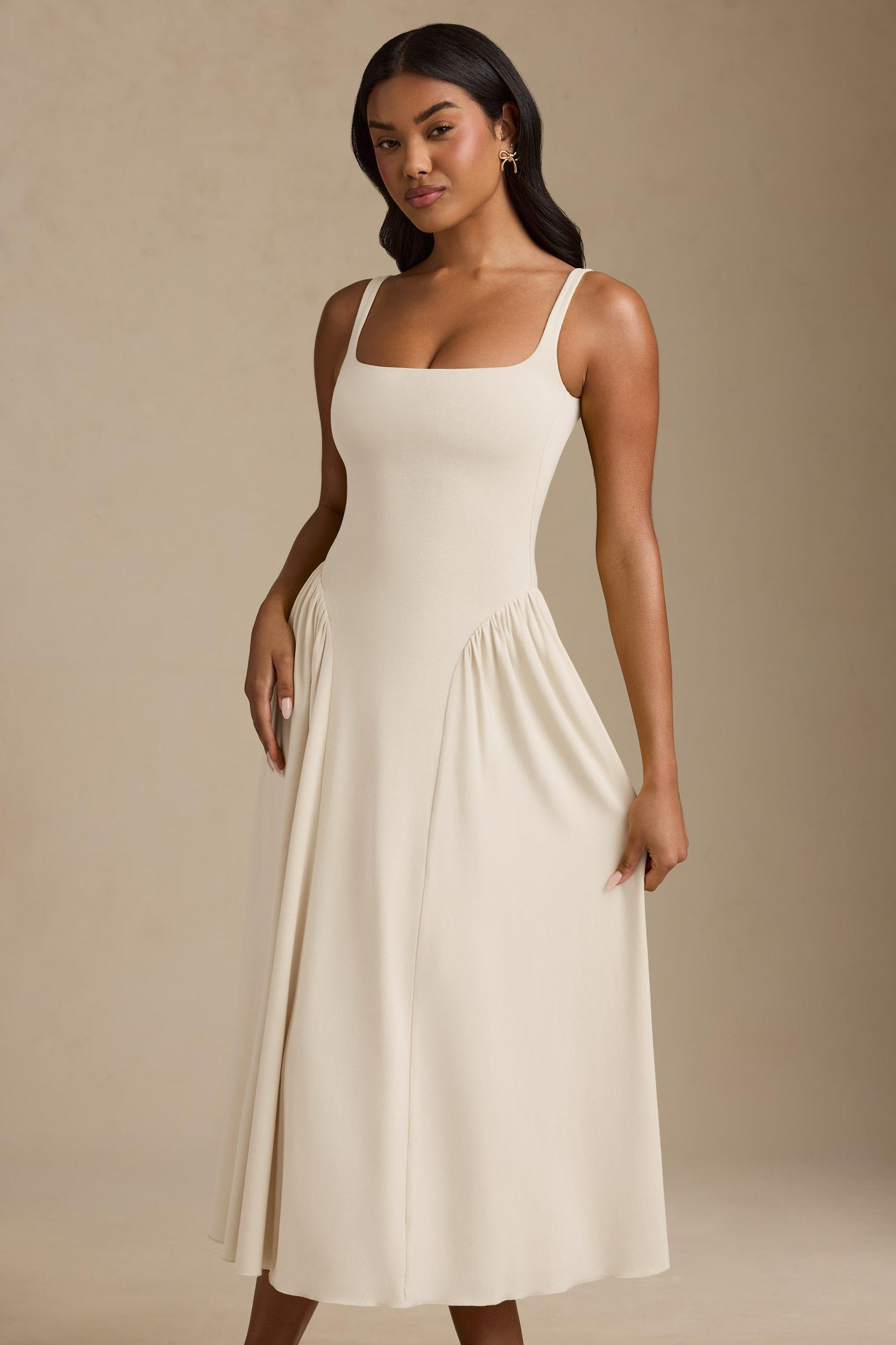 Modal A-Line Midaxi Dress in Ivory Product Image