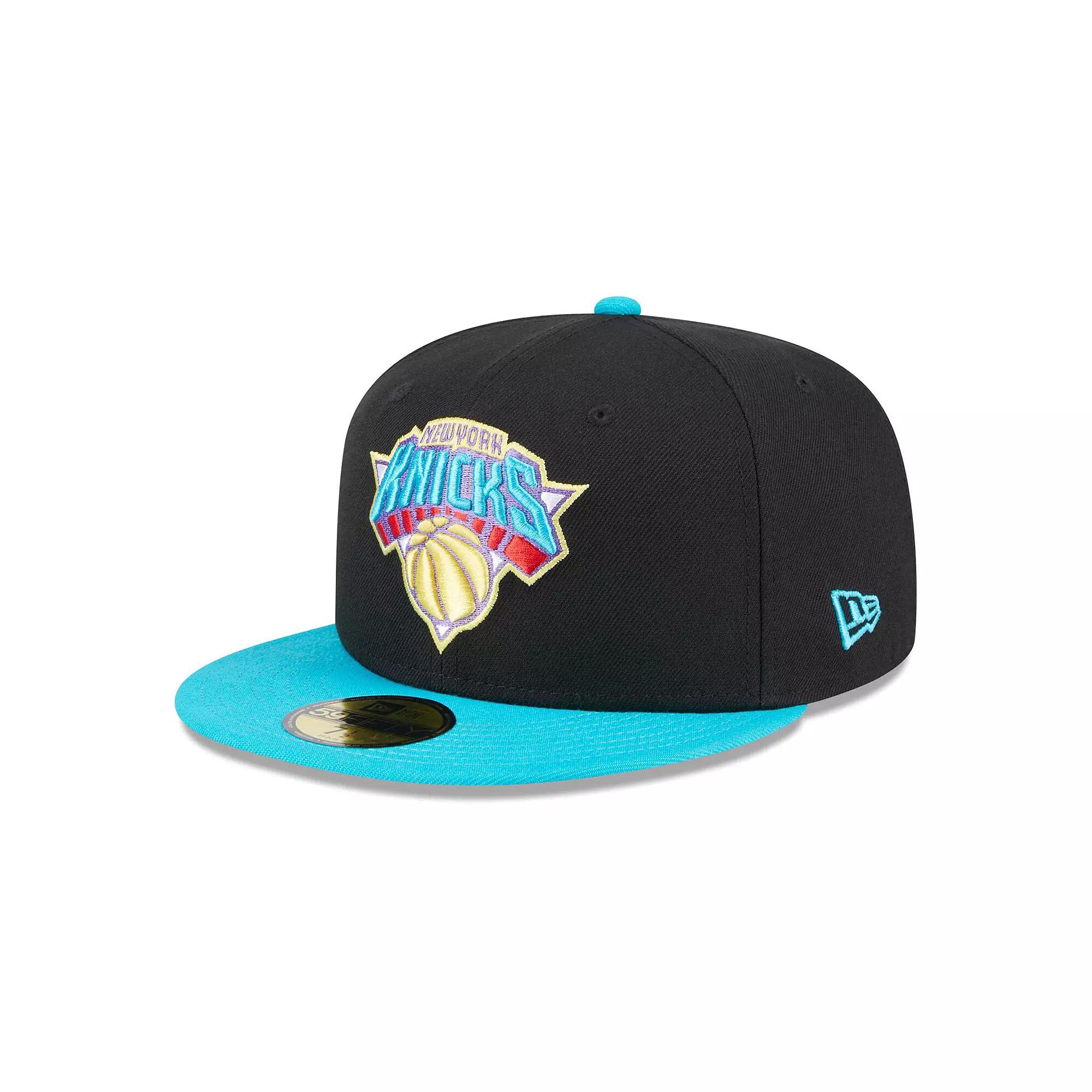 Men's New Era Black/Turquoise New York Knicks Arcade Scheme 59FIFTY Fitted Hat, Size: 7 3/8 Product Image