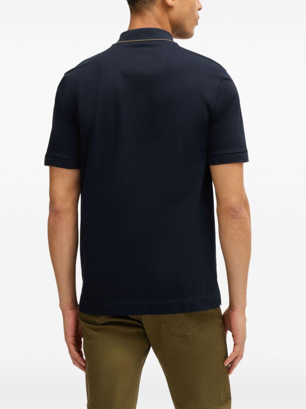 zip-down polo shirt  Product Image