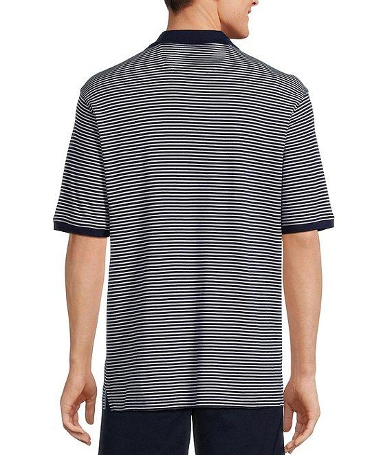 Roundtree & Yorke Supima Short Sleeve Striped Polo Shirt Product Image