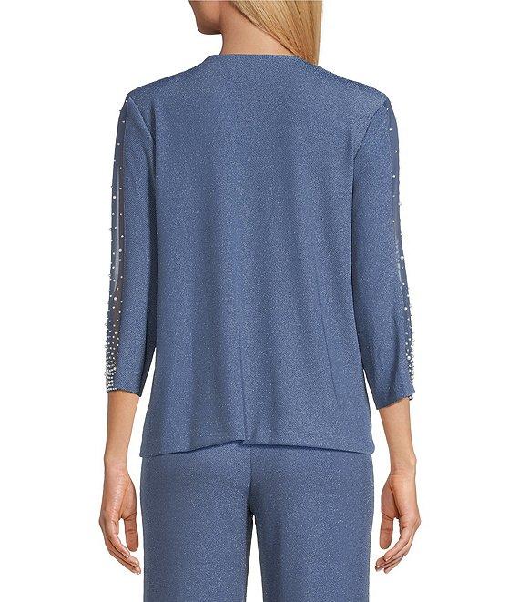 Alex Evenings 3/4 Sleeve Metallic Knit Twinset Product Image