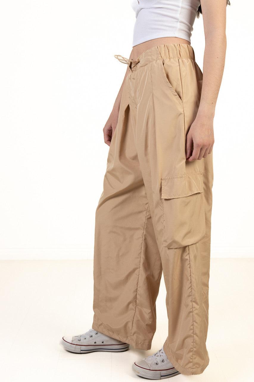 Sand Wide Leg Parachute Pants Product Image