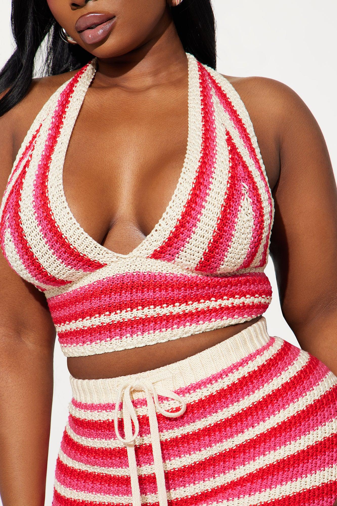 Mariyah Crochet Mini Skirt Set - Red/combo Product Image