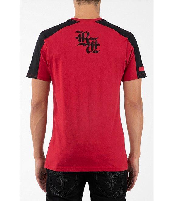 Rock Revival Short Sleeve Color Block Shoulder Graphic T-Shirt Product Image