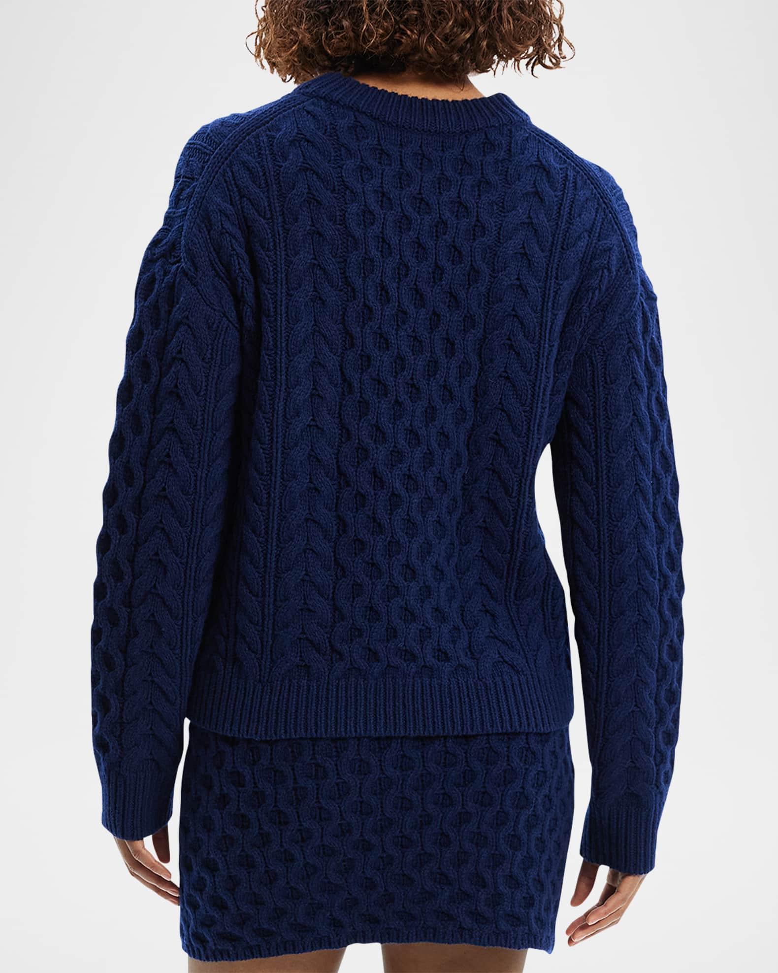 Cable-Knit Felted Wool-Cashmere Mini Skirt Product Image