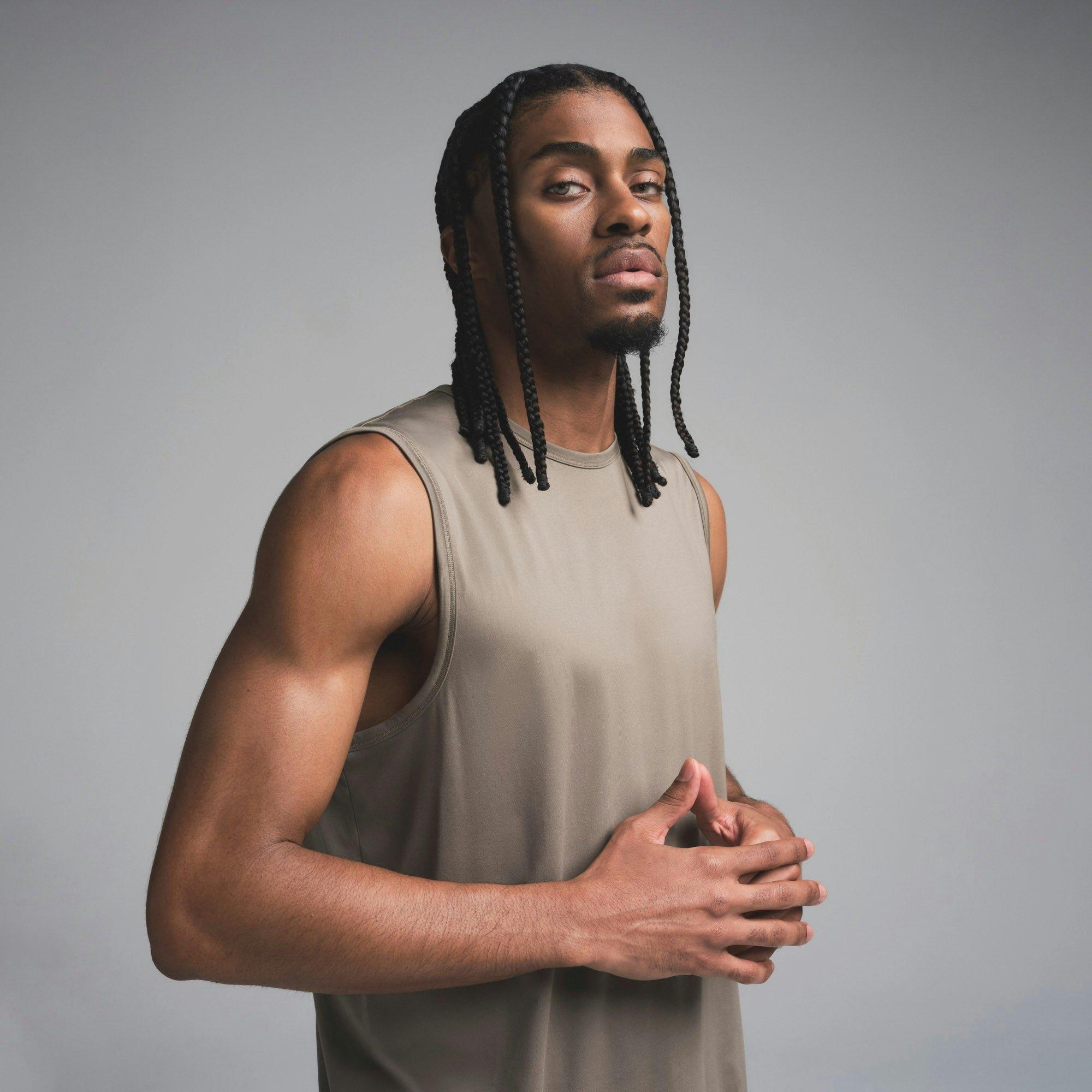 OUTDOOR JERSEY MENS MUSCLE TANK | TRUFFLE Product Image