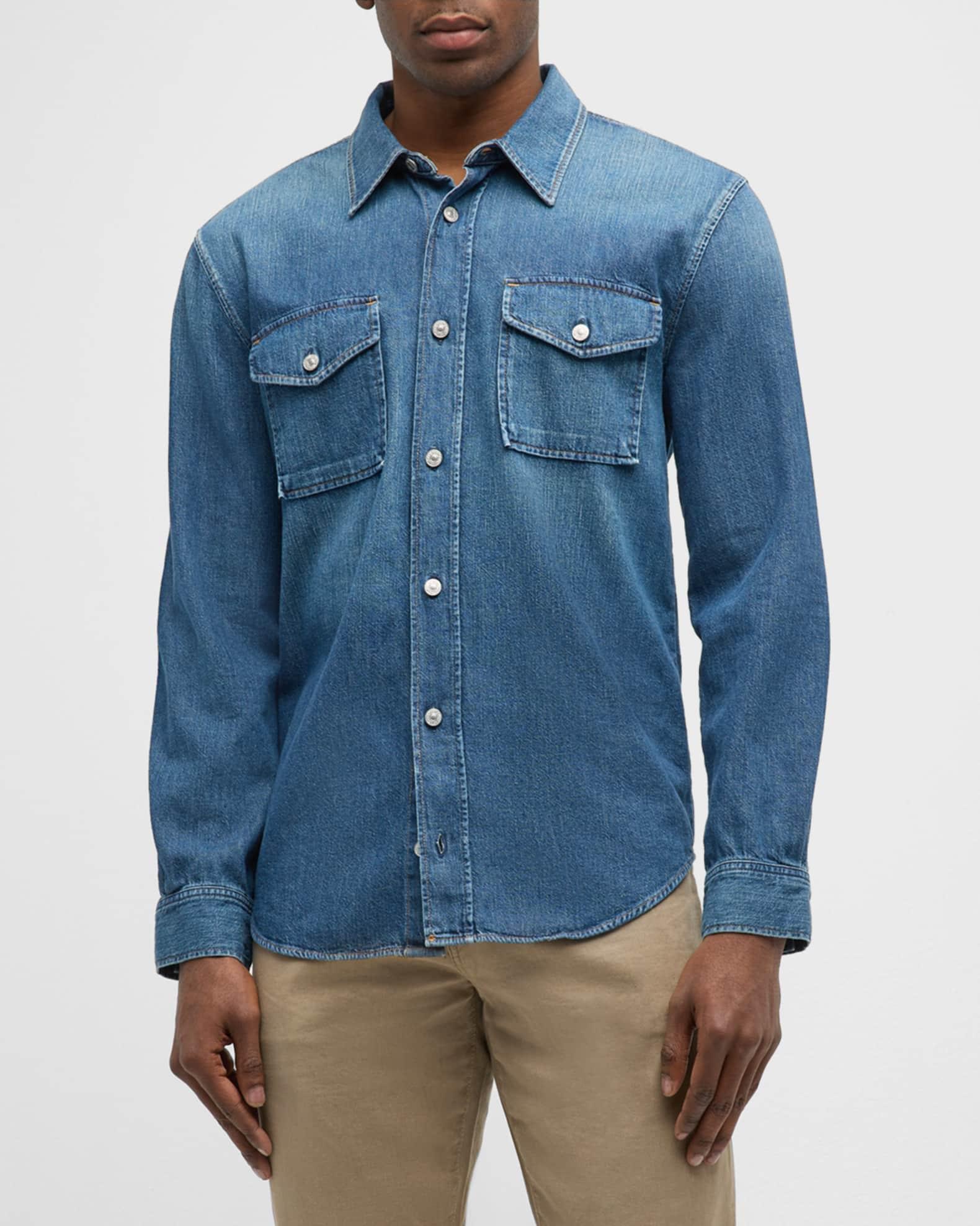 Men's Wesley Denim Button-Down Shirt Product Image