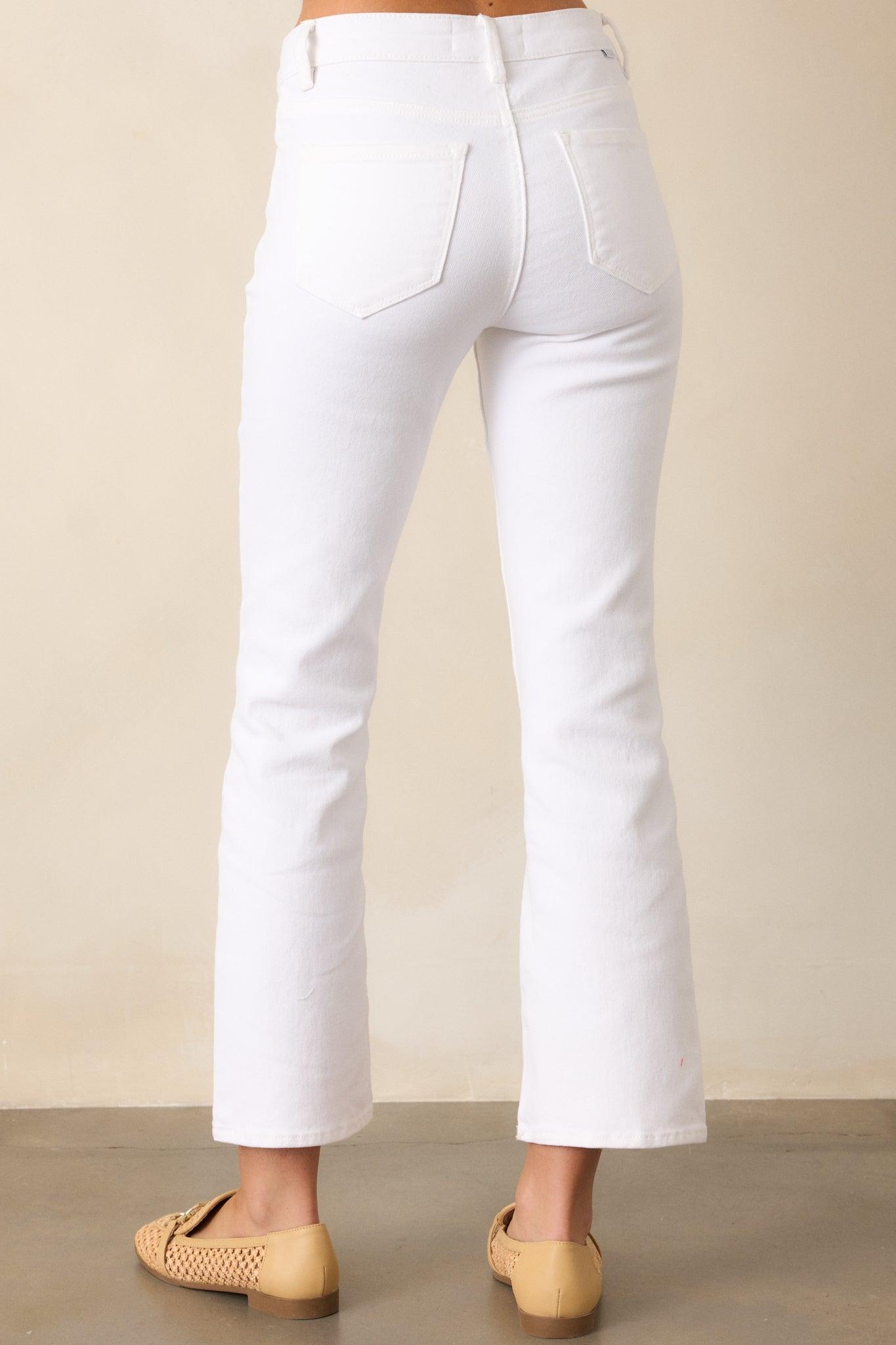 Over You Again White High Waisted Straight Leg Jeans Product Image