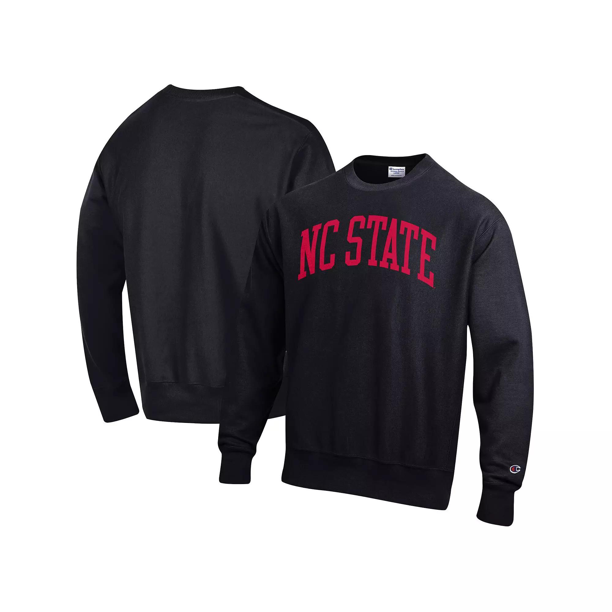 Men's Champion Navy Michigan Wolverines Arch Reverse Weave Pullover Sweatshirt,  Product Image