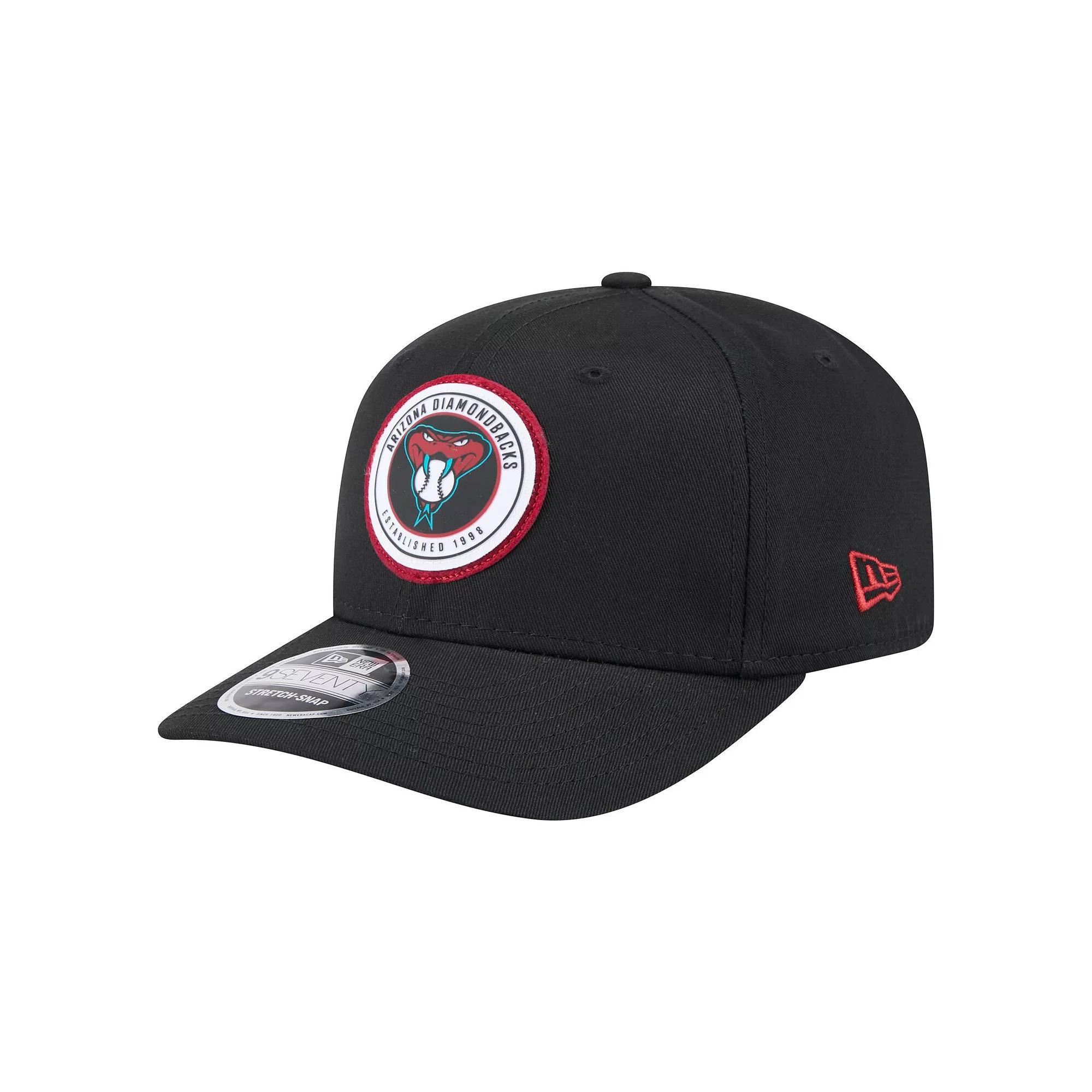 Men's New Era Black Arizona Diamondbacks Circle Patch 9SEVENTY Stretch-Snap Hat Product Image