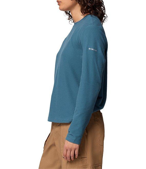 Columbia Brea Falls Grid Stretch Knit Crew Neck Long Sleeves Omni-Wick Tee Product Image