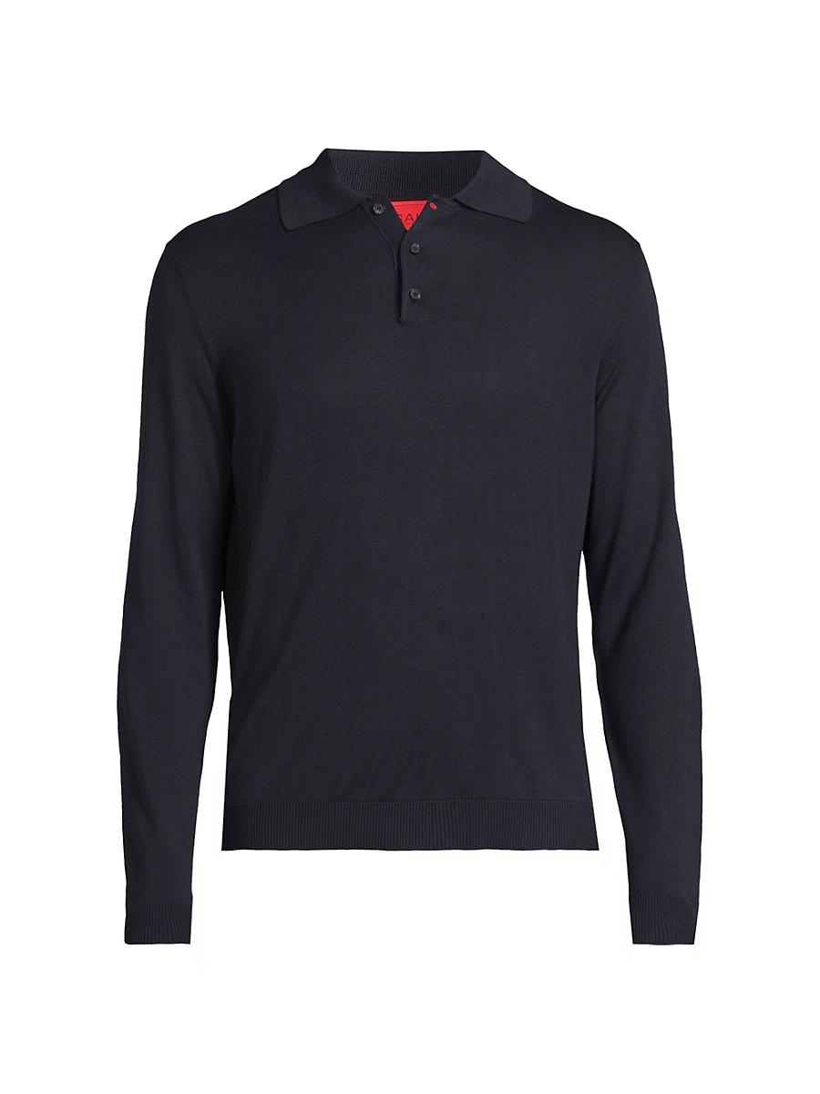 Mens Silk Polo Sweater Product Image