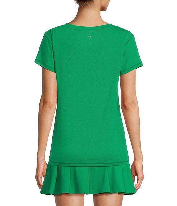 Antonio Melani Active Impact V-Neck Relaxed Fit Short Sleeve Relaxed Fit Knot Front Coordinating Shirt Product Image