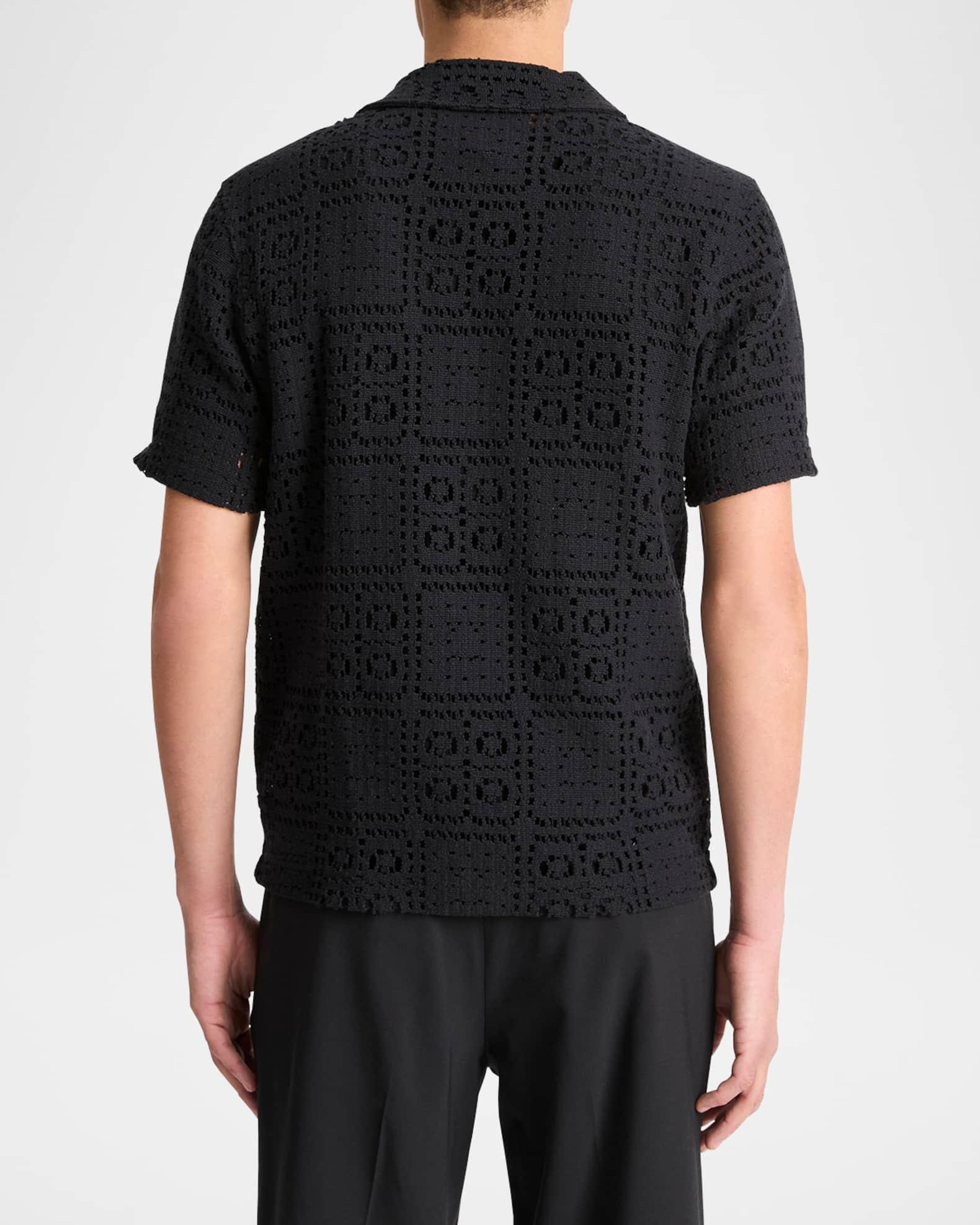 Men's Crochet Button-Down Shirt Product Image