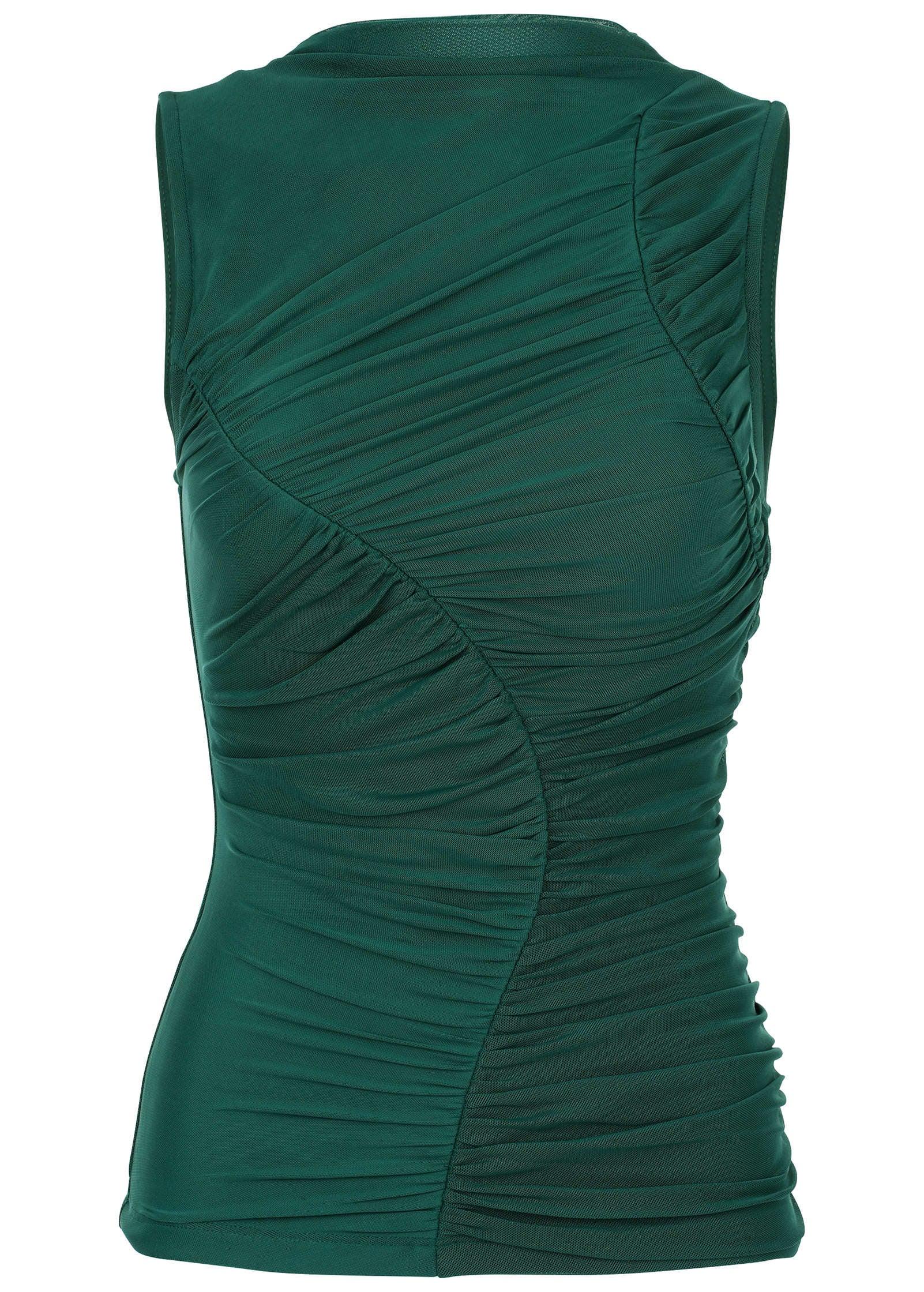 Ruched Mesh Top - Tropical Green Product Image