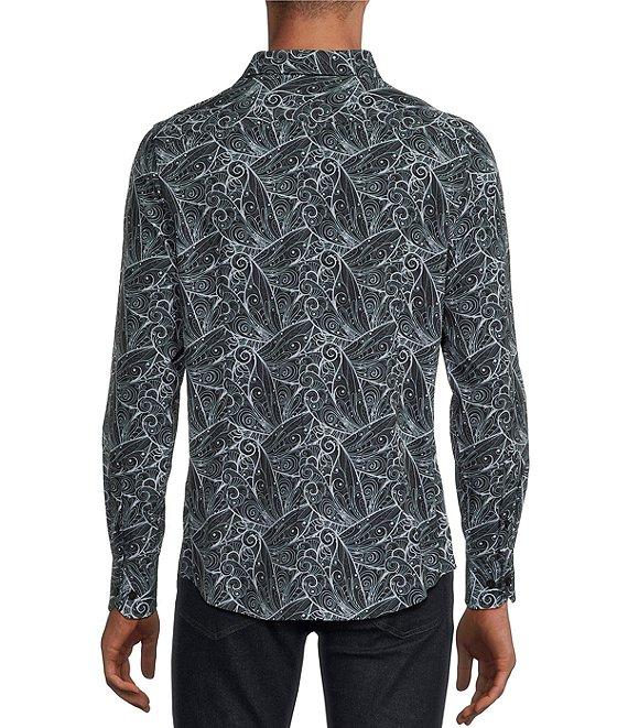 Murano Big & Tall Slim Fit Pattern Performance Stretch Long Sleeve Woven Shirt Product Image