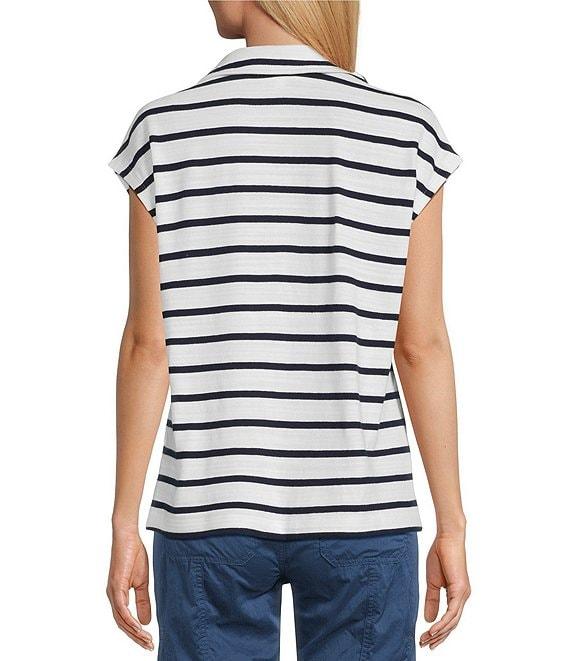 Westbound Cap Sleeve Polo Top Product Image