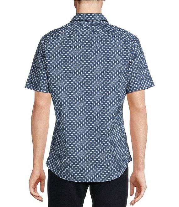 Cremieux Premium Denim Geometric Print Stretch Short Sleeve Woven Shirt Product Image