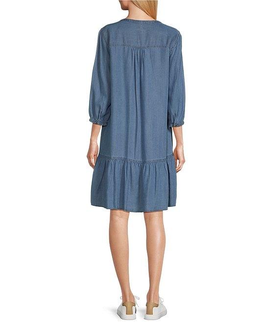 Westbound Bracelet Sleeve Tie Neck Dress Product Image