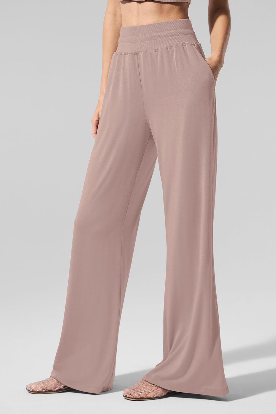 Semi-Sheer Delicate Lounge Flare Pant - Taupe Product Image
