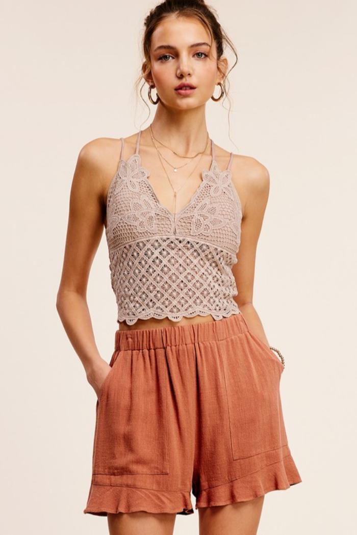 Flared Hem Shorts With Pockets Product Image