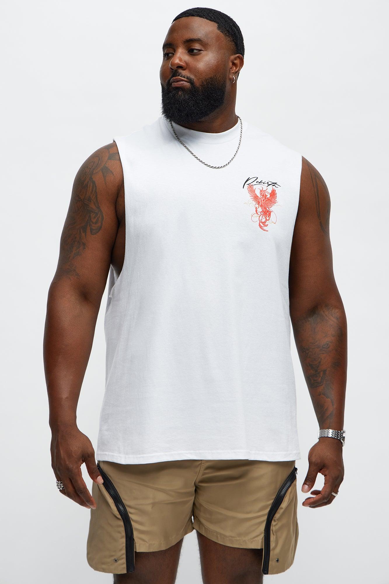 Rebirth Rise Again Muscle Tee - White Male Product Image