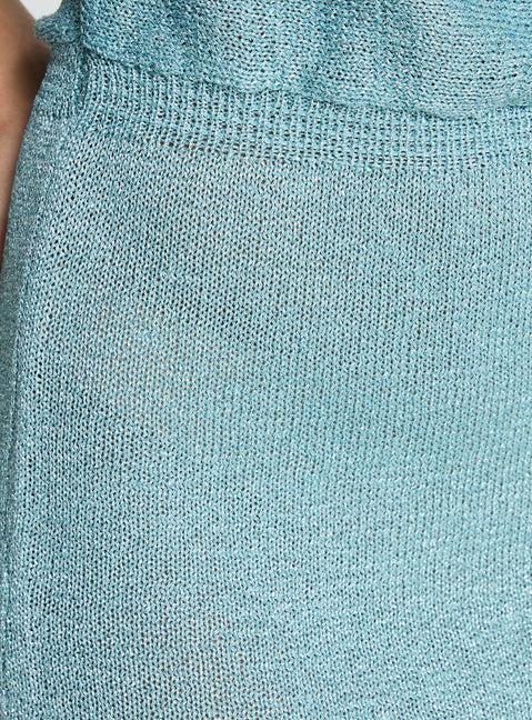 Kysa Off Shoulder Knit Mini Dress Ocean Blue Product Image