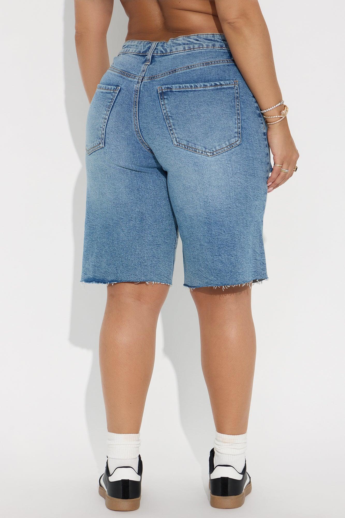 Boardwalker Bermuda Denim Shorts - Medium Wash Female Product Image