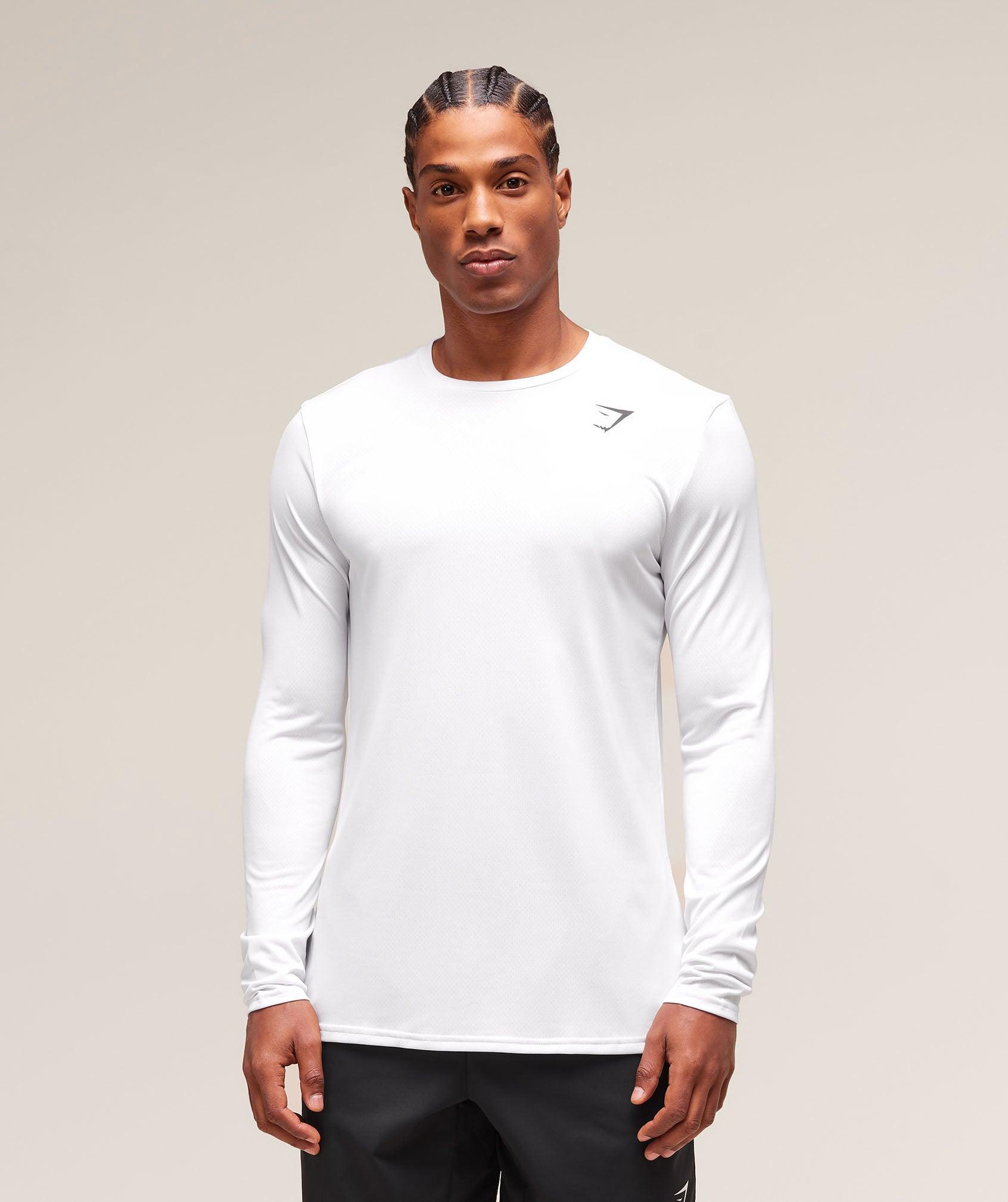 Gymshark Arrival Long Sleeve T-Shirt - White Male Product Image
