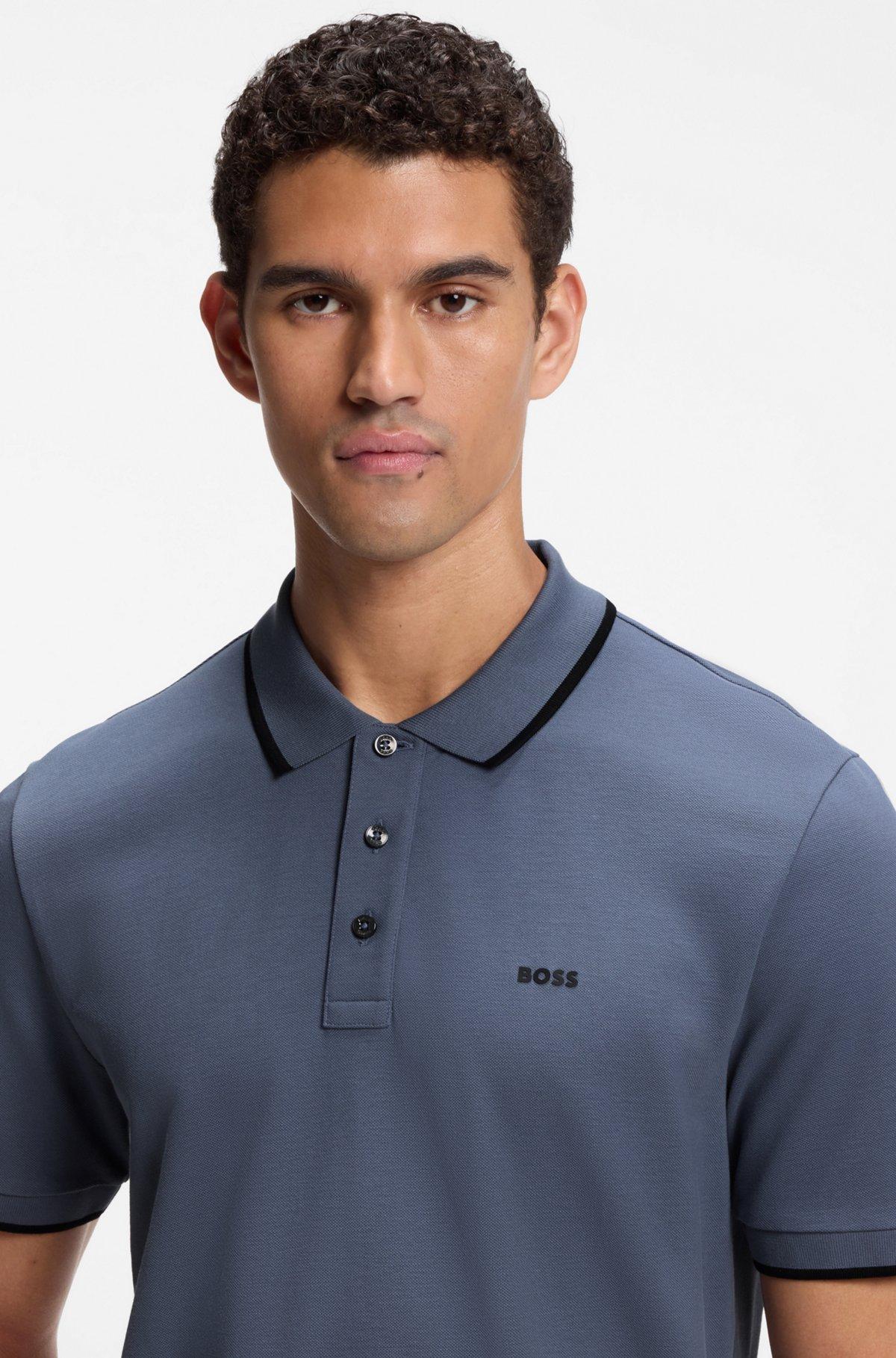 Cotton-piqué polo shirt with contrast tipping Product Image