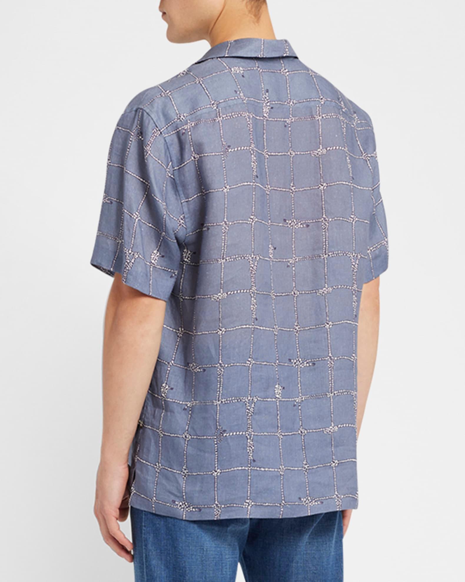 Men's Nautical Linen Camp Shirt Product Image