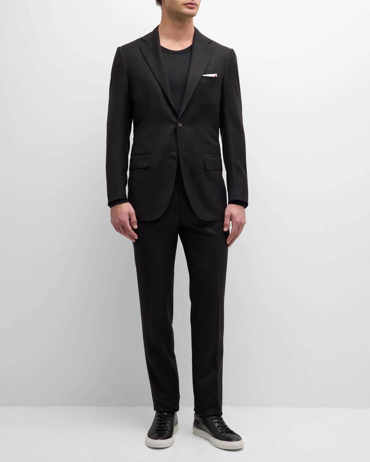 Mens Wool-Cashmere Solid Suit Product Image