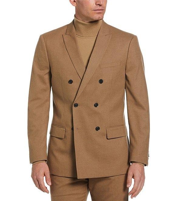 Perry Ellis Solid Stretch Double-Breasted Suit Separates Jacket Product Image