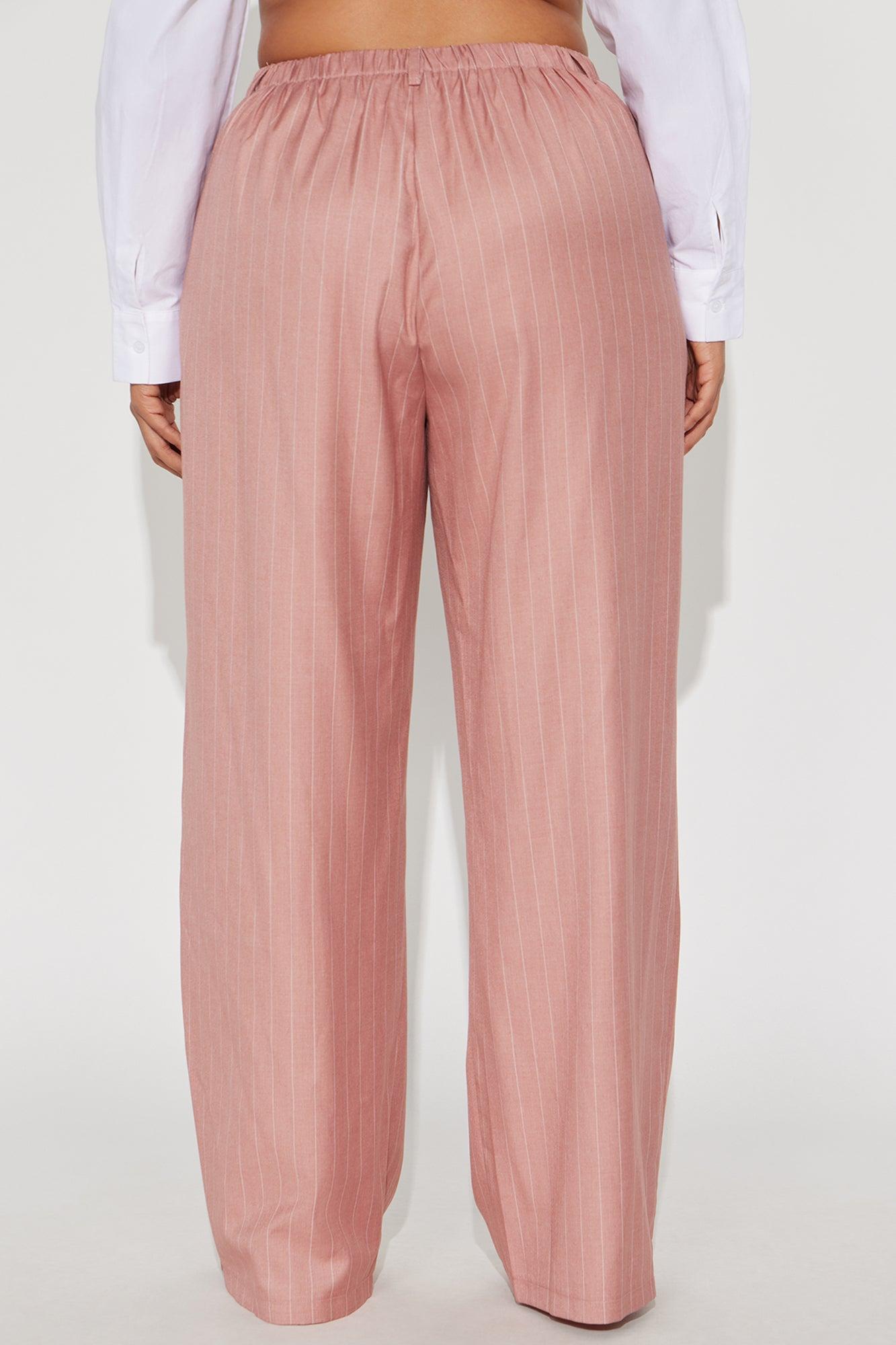 Yessica Pinstripe Wide Leg Trouser - Mauve Female Product Image