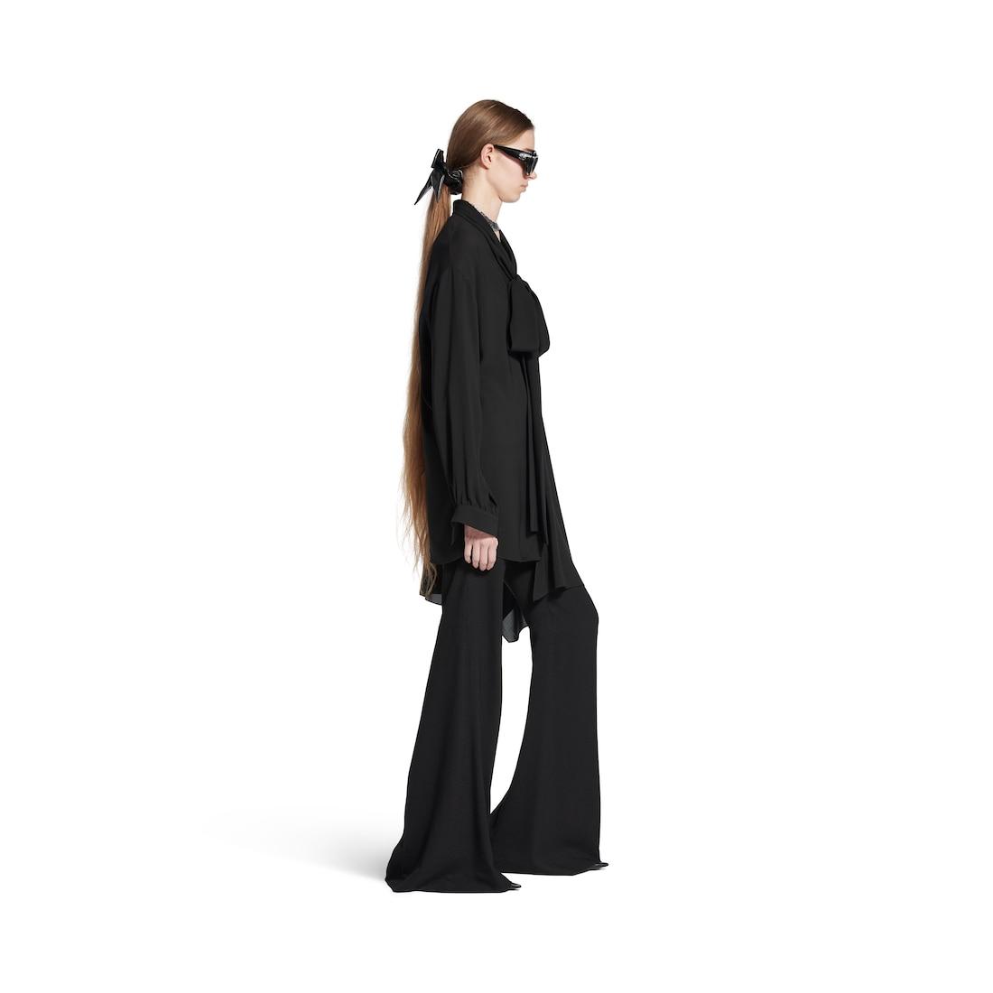 Women's Scarf Blouse in Black Product Image