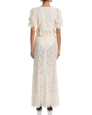 Oxford Floral Lace A Line Skirt Product Image