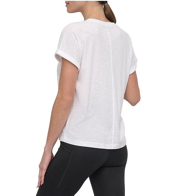 DKNY Sport by Donna Karan Mini Waffle Crew Neck Short Sleeve T-Shirt Product Image