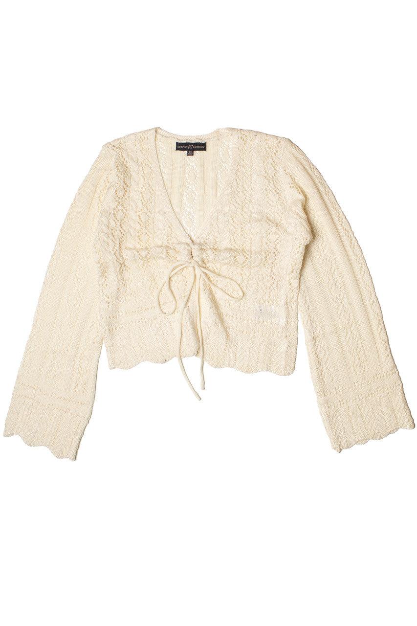 Bell Sleeve Pointelle Cardigan Product Image