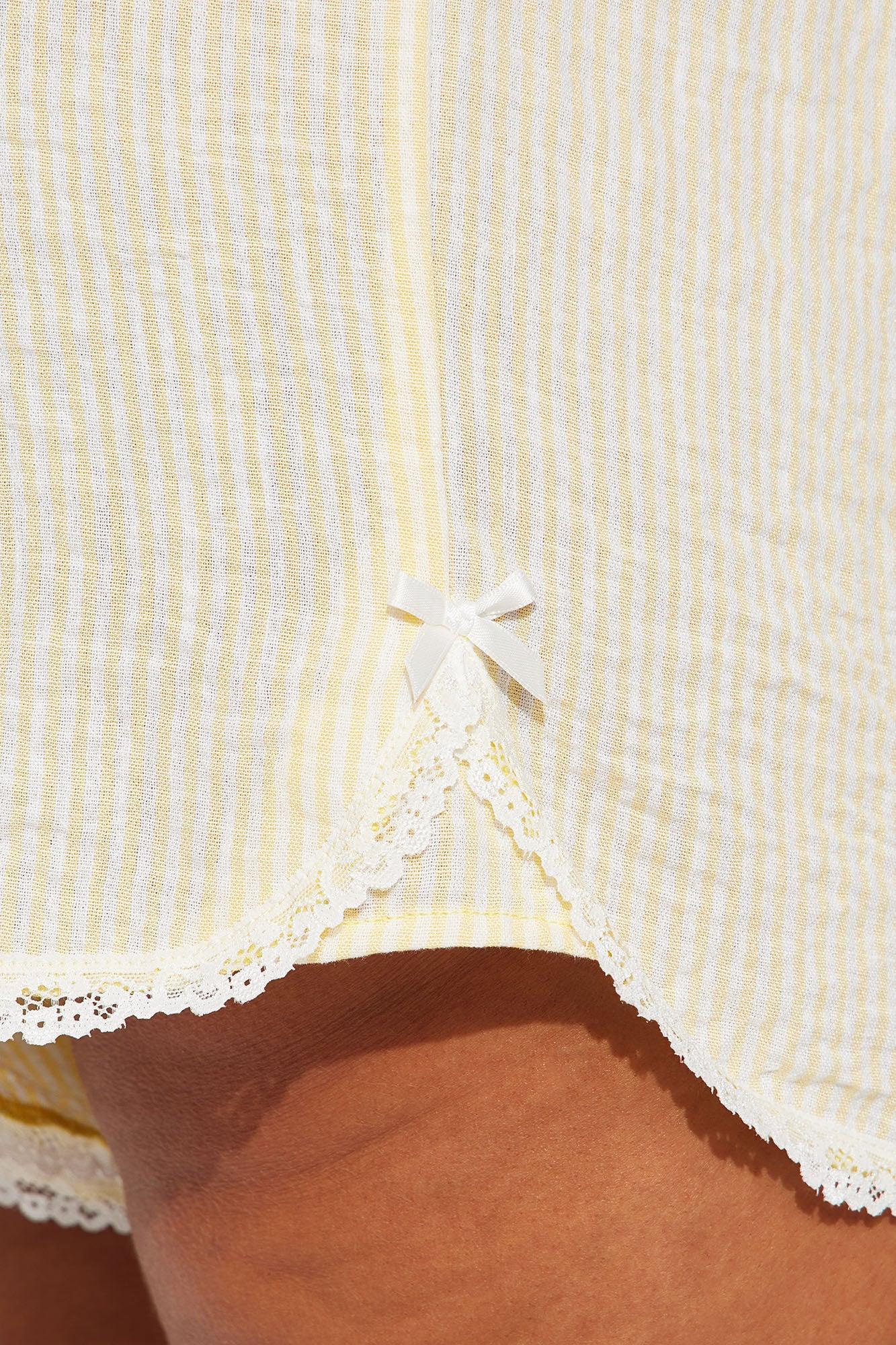 Belmont Pinstripe Boxer Short - Yellow Product Image